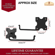 Load image into Gallery viewer, Rustic Hand Forged Iron Wall Mounting Toilet Paper Hanger: Ideal for Victorian, Colonial, Retro, Steampunk, Gothic, Baroque, and Medieval Bathroom Settings, (20.3x4.7) cm