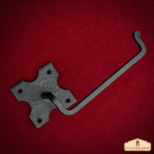 Load image into Gallery viewer, Rustic Hand Forged Iron Wall Mounting Toilet Paper Hanger: Ideal for Victorian, Colonial, Retro, Steampunk, Gothic, Baroque, and Medieval Bathroom Settings, (20.3x4.7) cm