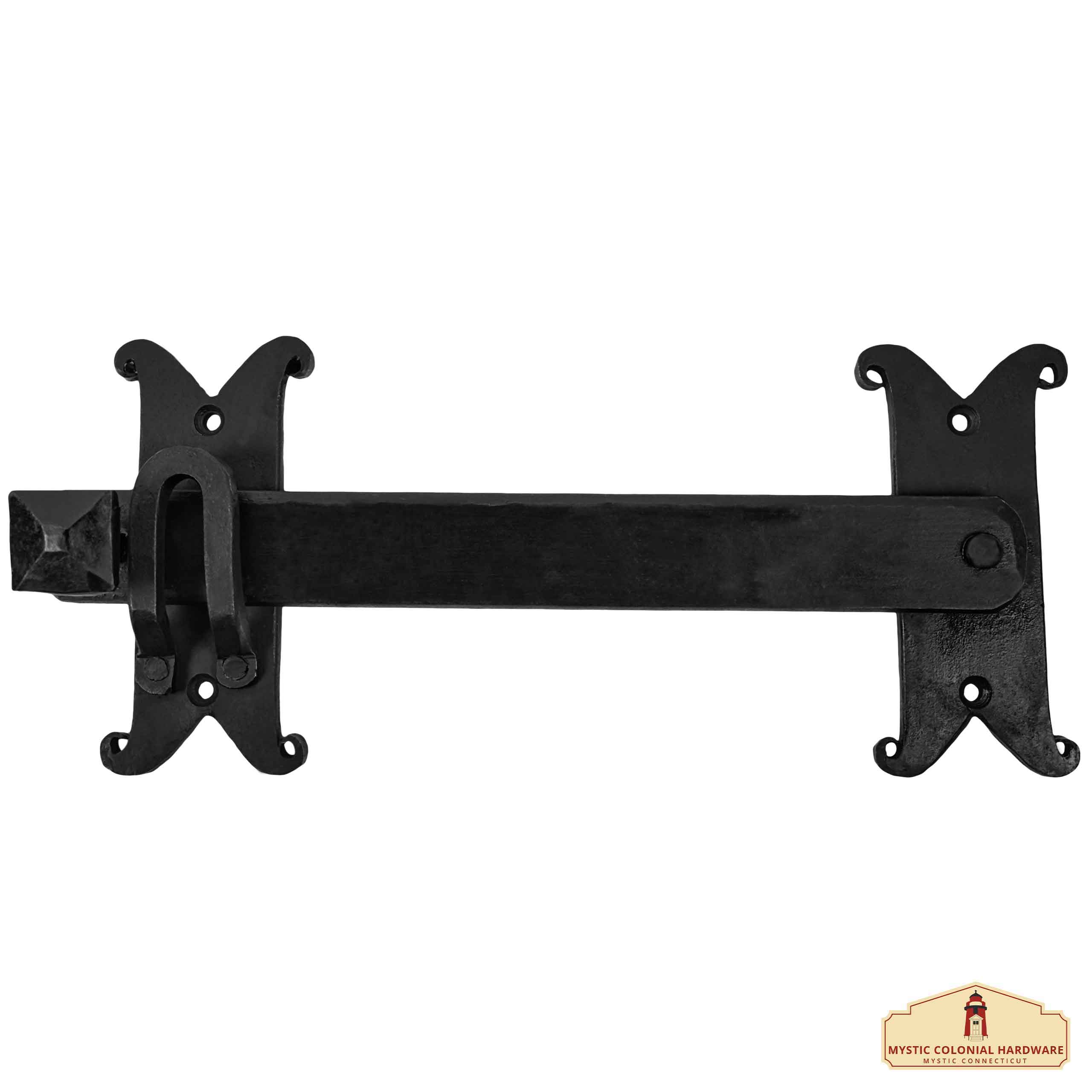 Length 10 3/4" Iron Gate Latch Black Flip Latches, Heavy Duty