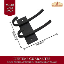 Load image into Gallery viewer, Rustic Forged Iron Wall Hooks, Heavy Duty Retro Utility Hooks for Hanging Coat, Bag, Towel, Robe, Hat and More : Black