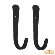Load image into Gallery viewer, Rustic Hand Forged Iron Wall Mounting Hooks: Ideal for Victorian, Colonial, Retro, Steampunk, Gothic, Baroque, and Medieval Settings, (12.6x2.4) cm