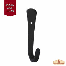 Load image into Gallery viewer, Rustic Hand Forged Iron Wall Mounting Hooks: Ideal for Victorian, Colonial, Retro, Steampunk, Gothic, Baroque, and Medieval Settings, (12.6x2.4) cm