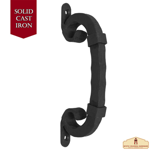Medieval Style Castle Door Handle: Solid Hand Forged Iron