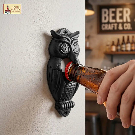 Wall Mount Owl Bottle Opener Set of 2