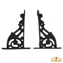 Load image into Gallery viewer, Rustic Cast Iron Shelf Brackets Set of 2 : Ideal for Victorian, Colonial, Retro, Steampunk, Gothic, Baroque , and Medieval Settings (1 5. 5 x 10.6 ) cm