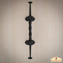 Load image into Gallery viewer, Rustic Hand Forged Door / Gate Pull: Ideal for Victorian, Colonial, Retro, Steampunk, Gothic, Baroque, and Medieval Settings, (41.9x8) cm
