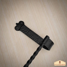 Load image into Gallery viewer, Rustic Hand Forged Iron Wall Mounting Towel Bar: Ideal for Victorian, Colonial, Retro, Steampunk, Gothic, Baroque, and Medieval Settings, (39.5x5x18) cm