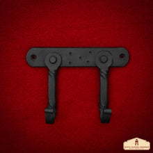 Load image into Gallery viewer, Rustic Hand Forged Wall Hook with Two Hangers: Ideal for Victorian, Colonial, Retro, Steampunk, Gothic, and Baroque Settings (14.9x10.9cm)