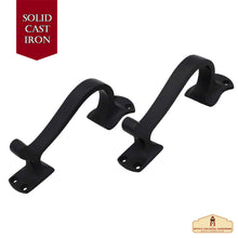 Load image into Gallery viewer, Rustic Twisted Door Handles Set of 2 Cast Iron Door Pulls : Ideal for Gate, Shed Door, Window, Fence, Garag e, (16.5x3.8) cm