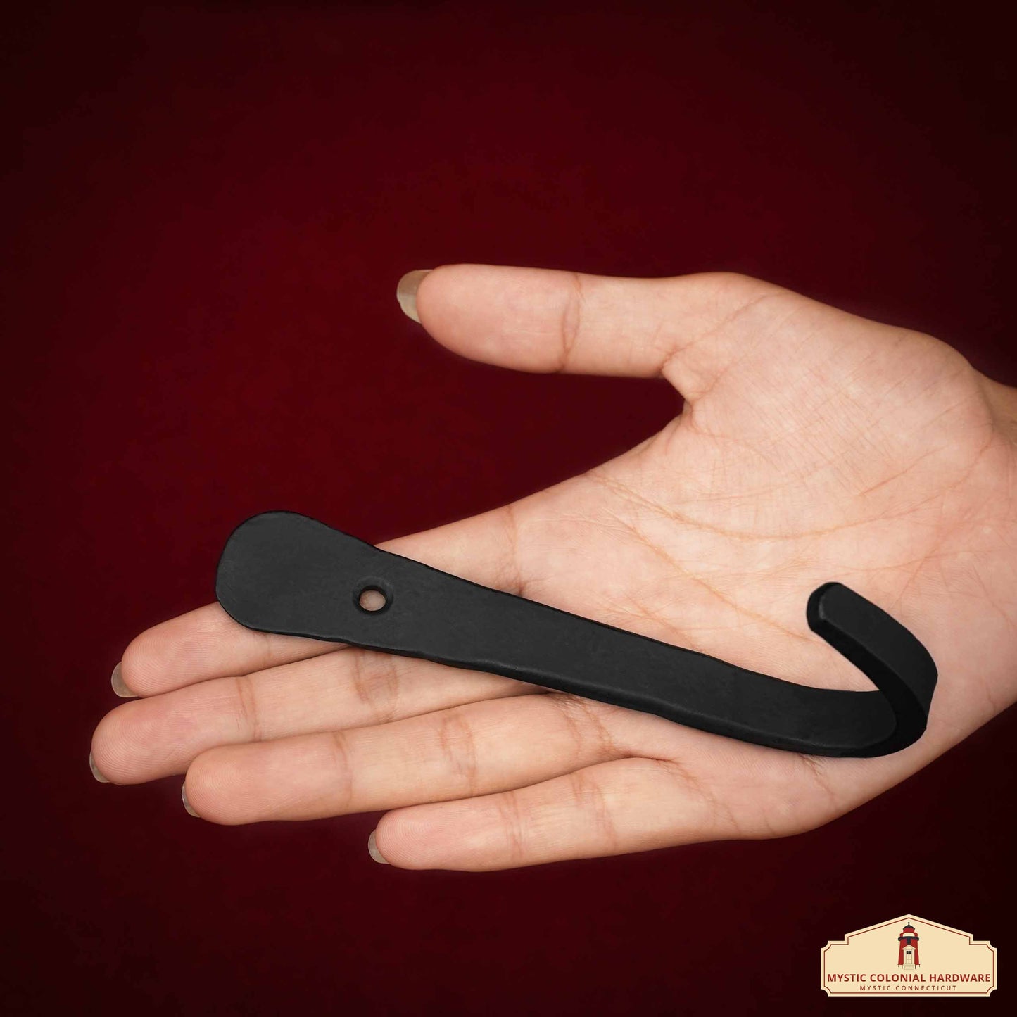 Rustic Hand Forged Iron Wall Mounting Hooks: Ideal for Victorian, Colonial, Retro, Steampunk, Gothic, Baroque, and Medieval Settings, (12.6x2.4) cm