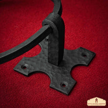 Load image into Gallery viewer, Rustic Hand Forged Wall Mounting Towel Ring: Ideal for Victorian, Colonial, Retro, Steampunk, Gothic, Baroque, and Medieval Bathroom / Kitchen Settings, 15.9 cm