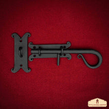 Load image into Gallery viewer, Rustic Hand Forged Door Bolt Lock with Sliding Pin: Ideal for Victorian, Colonial, Retro, Steampunk, Gothic, Baroque, and Medieval Bathroom / Kitchen Settings, 22 cm