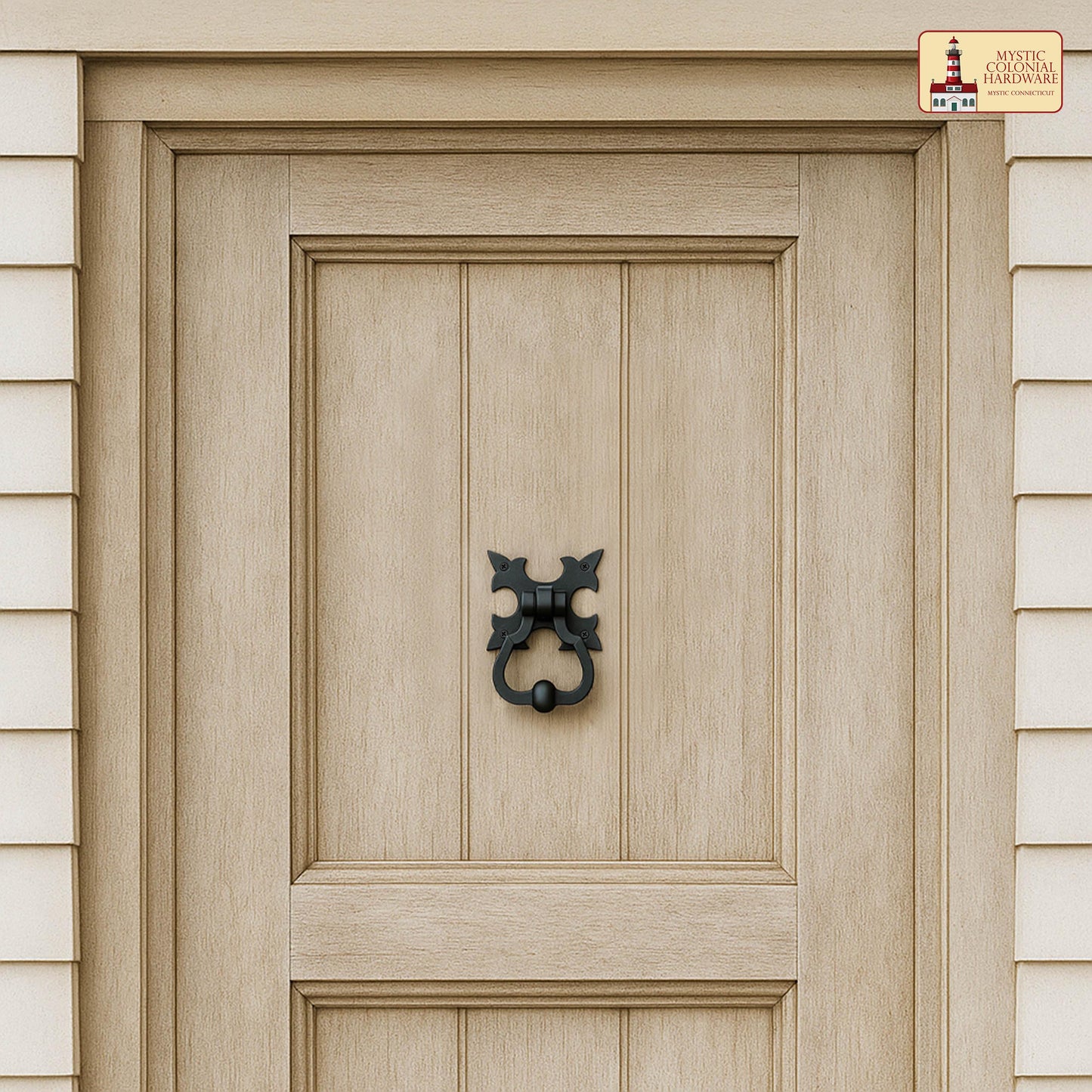 Gothic Iron Made Forged Door Knocker, Black, Old Medieval Look