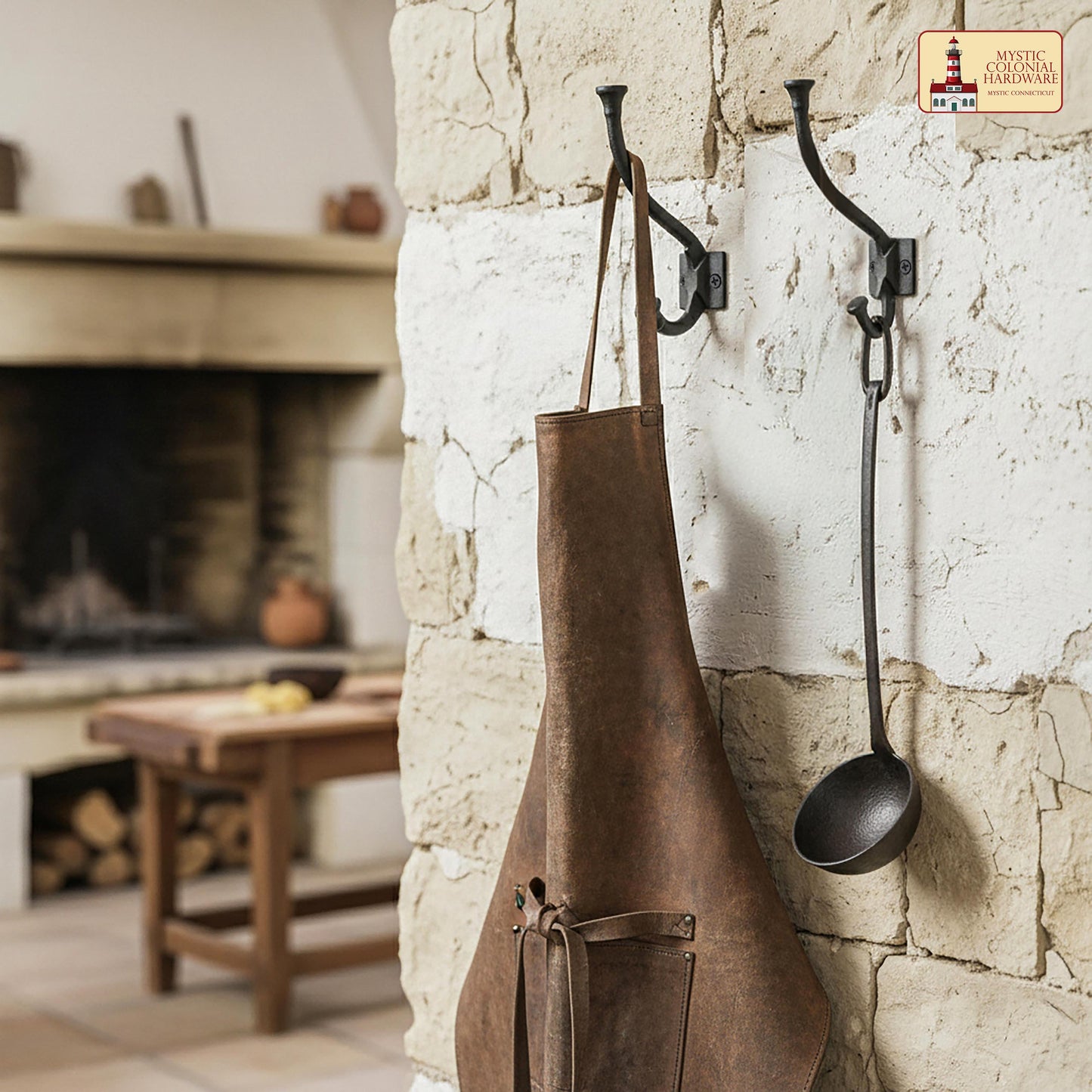 Rustic Cast Iron Wall Hooks Set of 2: Ideal for Victorian, Colonial, Retro, Steampunk, Gothic, and Baroque Settings 13 cm