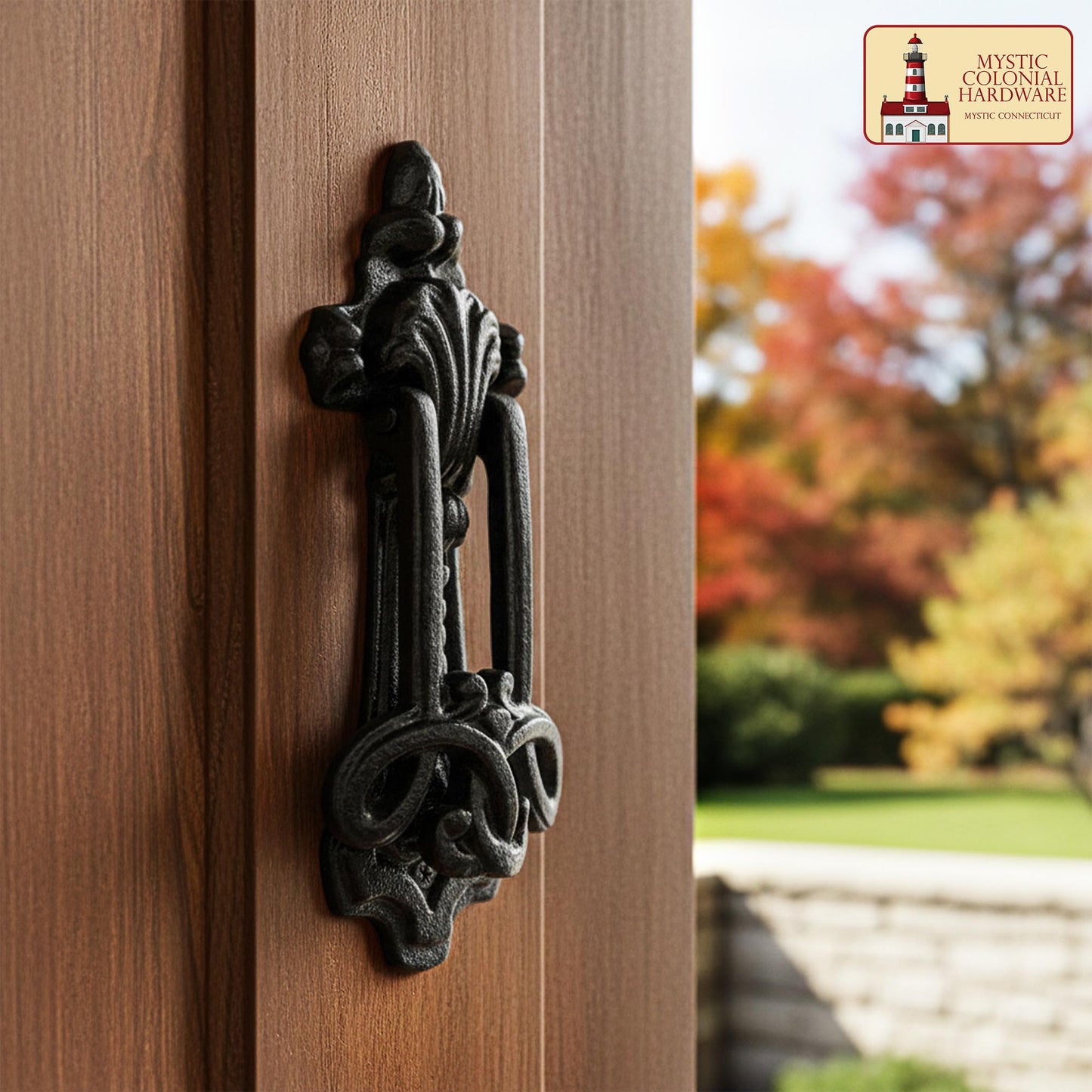 Black Powder Coated Gothic Front Door Artisan Made Antique Knocker