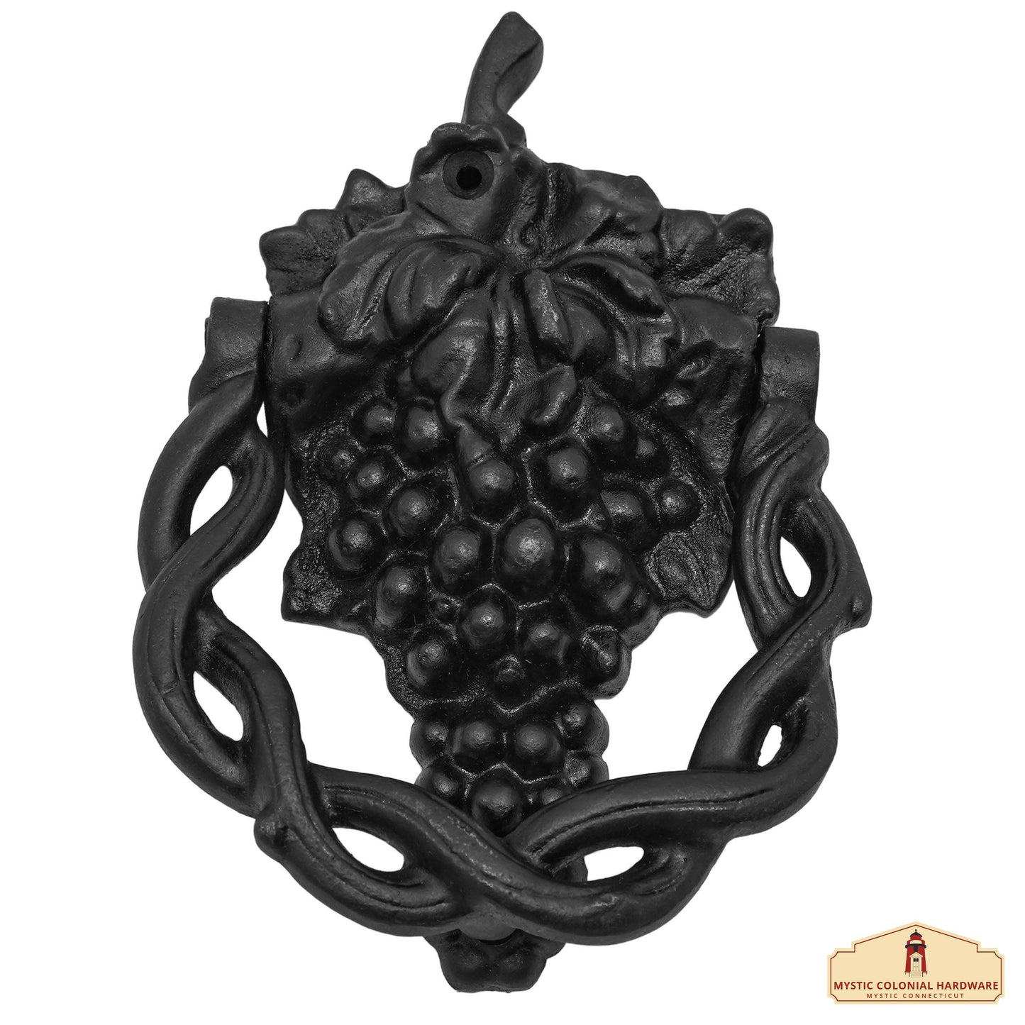 Rustic Cast Iron Grape Vine Door Knocker: Ideal for Victorian, Colonial, Retro, Steampunk, Gothic, and Baroque Settings, (17x12.2) cm