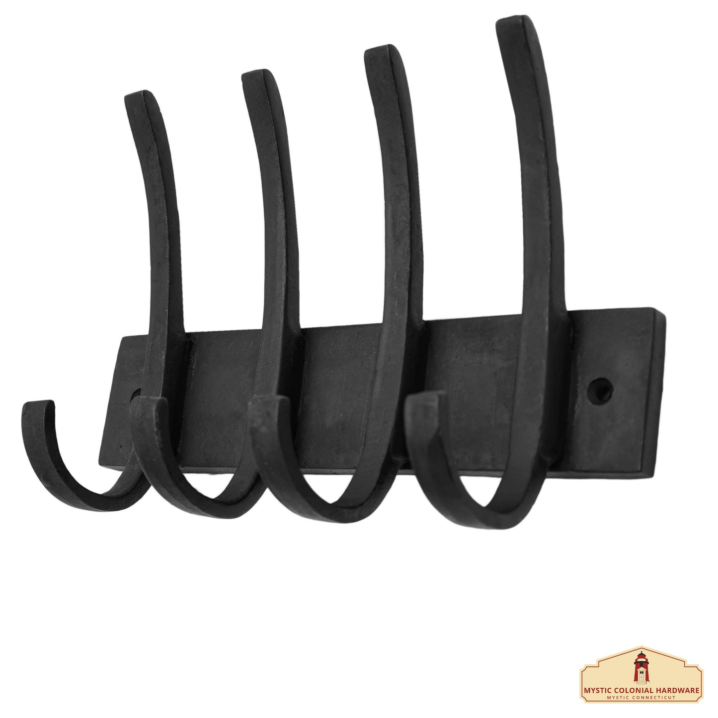 Rustic Hand Forged Iron Wall Hooks Set of 4: Ideal for Victorian, Colonial, Retro, Steampunk, Gothic, and Baroque Settings (21.3x14.5) cm