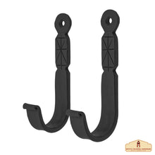 Load image into Gallery viewer, Rustic Forged Iron Wall Hooks, Heavy Duty Retro Utility Hooks for Hanging Coat, Bag, Towel, Robe, Hat and More, Finish : Oil Blackened
