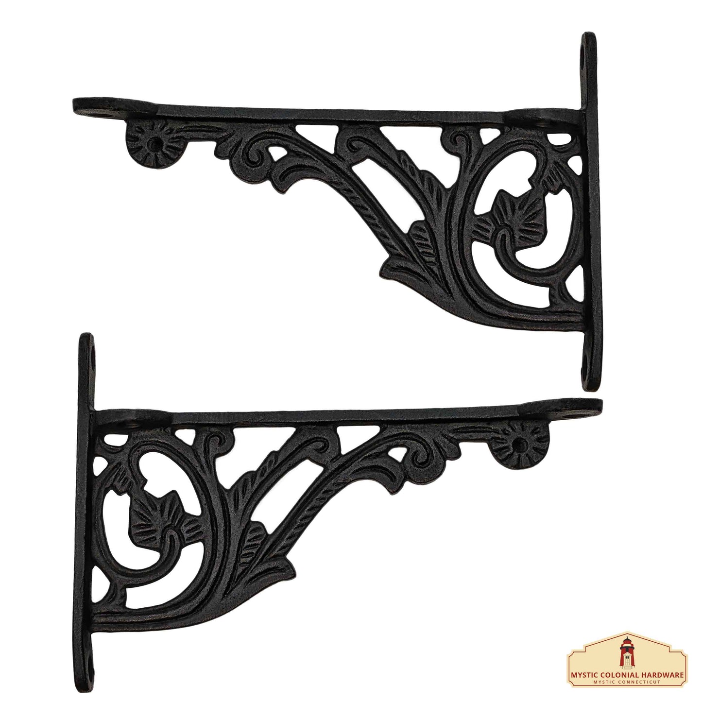 Rustic Cast Iron Shelf Brackets Set of 2 : Ideal for Victorian, Colonial, Retro, Steampunk, Gothic, Baroque , and Medieval Settings (1 5. 5 x 10.6 ) cm