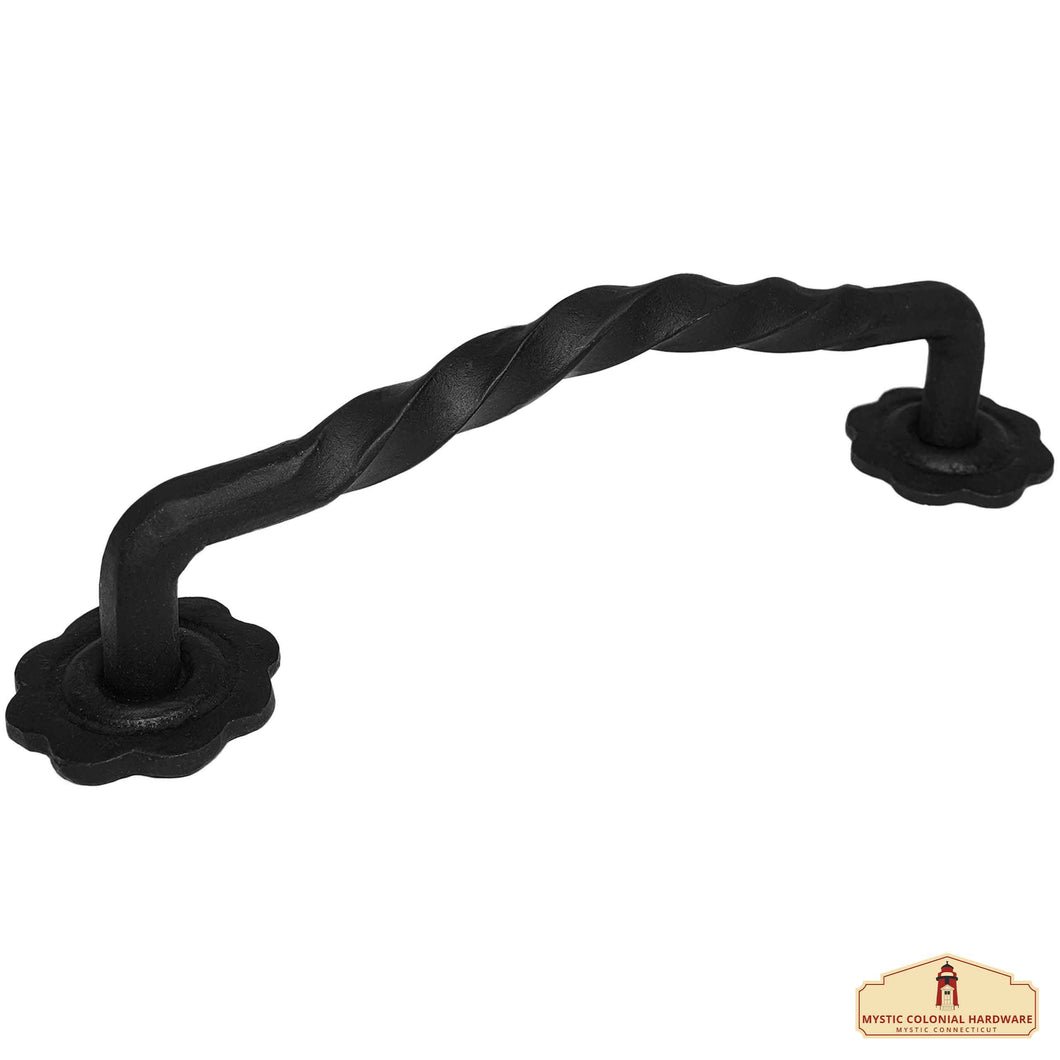 Black Forged Iron Pull Handles 12 inch - Cabinet Door Handles, Gate Handle Pull, Barn Door Hardware, Grab Handles