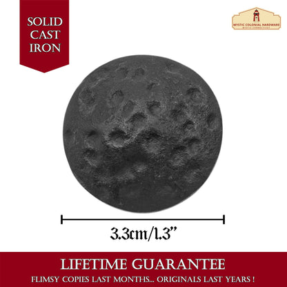 Hand Forged Iron Square Knob - 1 1/4 Inch Diameter (4-Set)