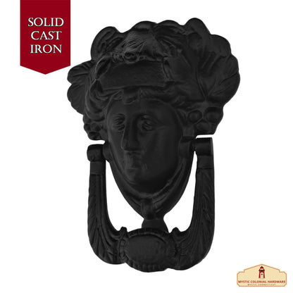 Iron Goddess Athena Front Door Knocker Artisan Made Antique Knocker