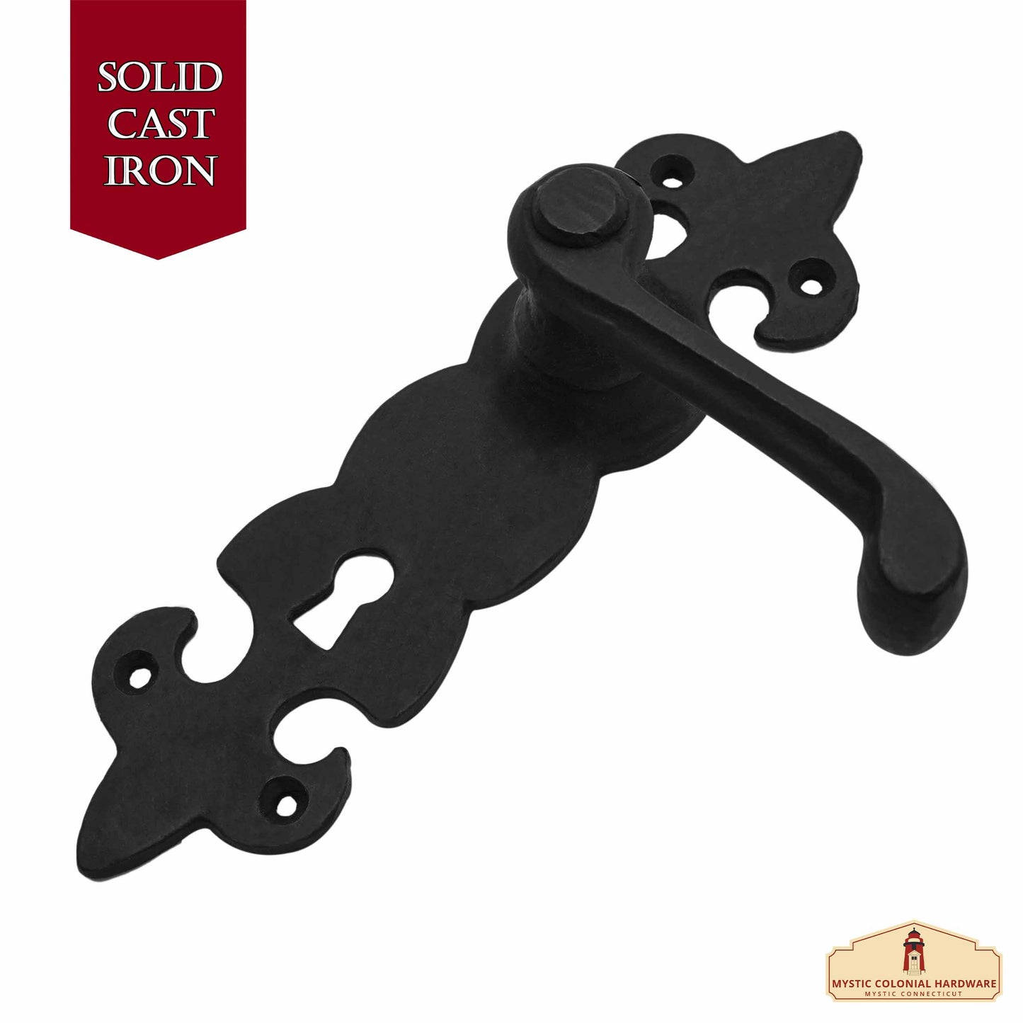 Rustic Cast Iron Door Latch Set of 2: Ideal for Victorian, Colonial, Retro, Steampunk, Gothic, Baroque, and Medieval Settings, (19.5x11.8) cm