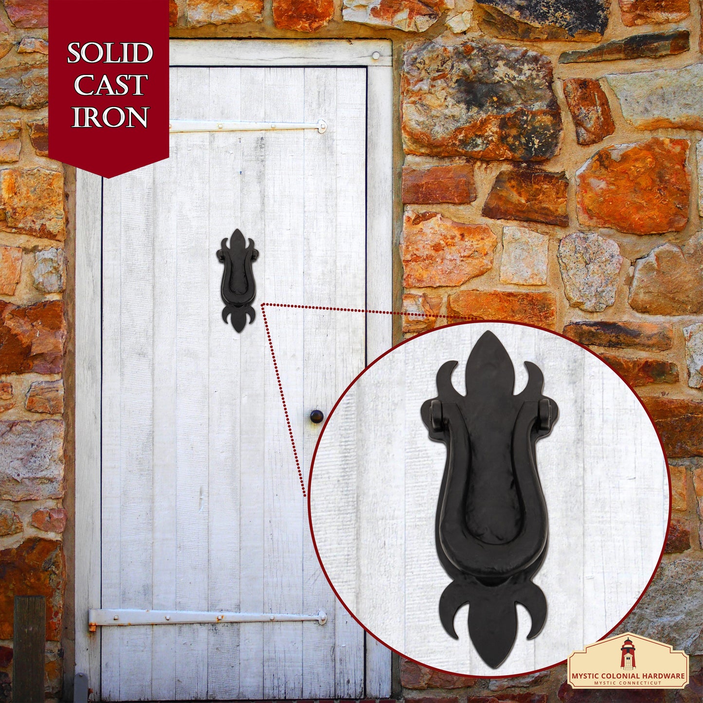 Solid Venetian Door Knocker, Victorian Front Door Knocker Artisan Made Antique Knocker