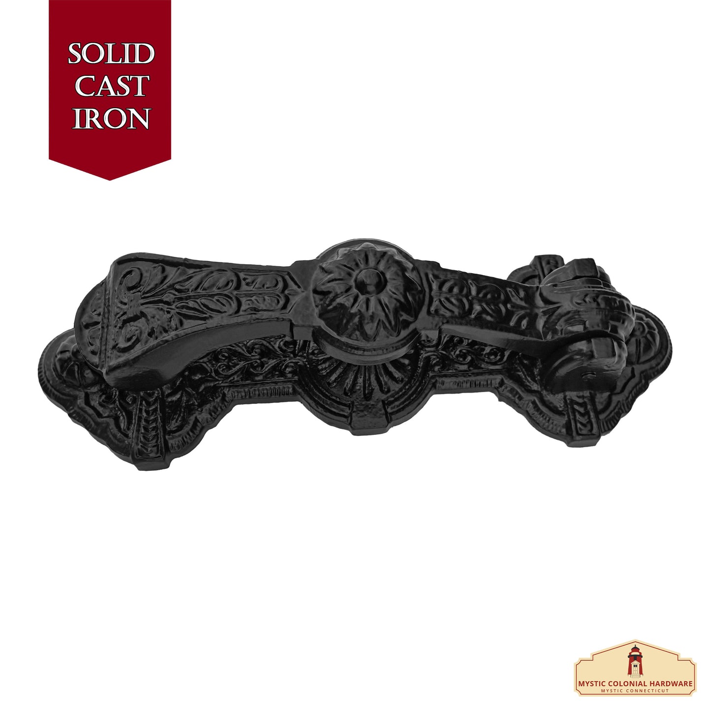 Black Powder Coated Decorative Front Door Artisan Made Antique Knocker