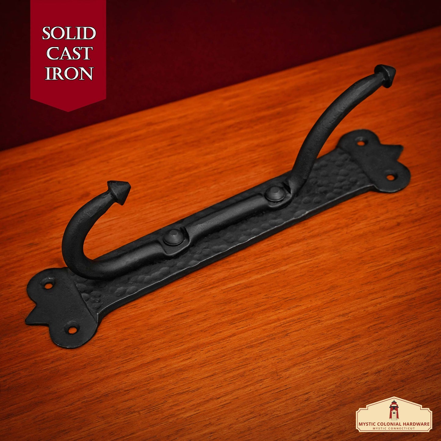 Rustic Cast Iron Wall Hook: Ideal for Victorian, Colonial, Retro, Steampunk, Gothic, and Baroque Settings (21.5x3.8) cm