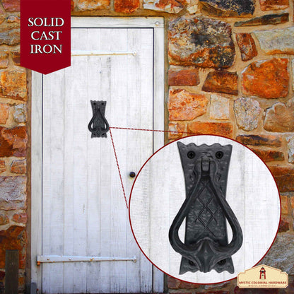 Bedroom Door Knocker Antique Black Ironmongery - True Solid Forged Iron - 4.7 inches