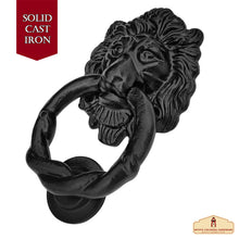 Load image into Gallery viewer, Lion Head Front Door Knocker Artisan Made Antique Door Knocker Ring
