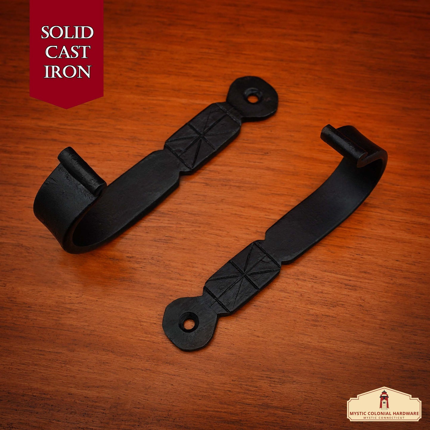 Rustic Forged Iron Wall Hooks, Heavy Duty Retro Utility Hooks for Hanging Coat, Bag, Towel, Robe, Hat and More, Finish : Oil Blackened