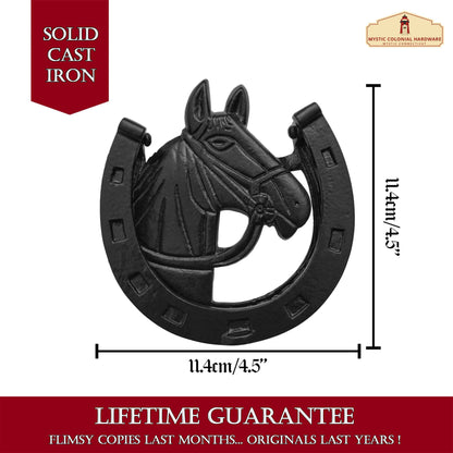 Forged Iron Antique Horse Hammer Door Knocker Finish Oil Blackened