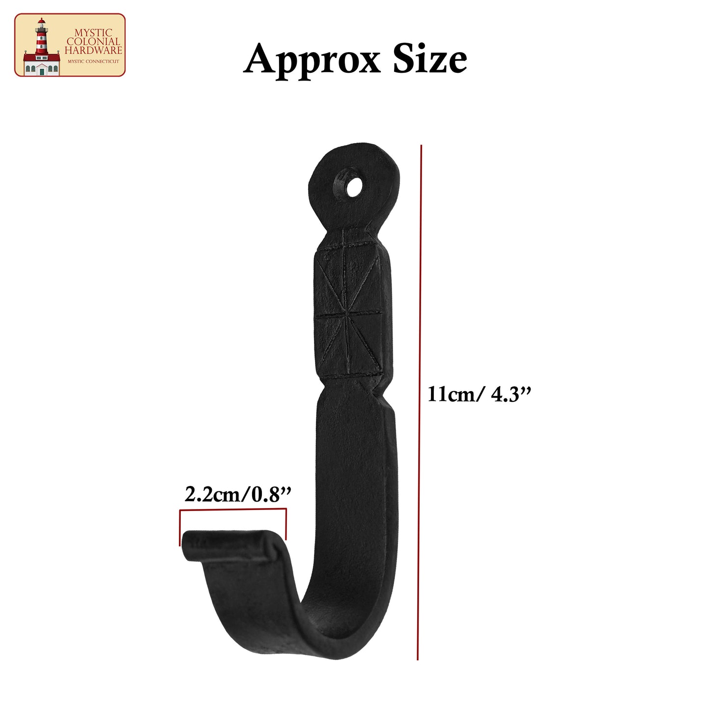 Rustic Forged Iron Wall Hooks, Heavy Duty Retro Utility Hooks for Hanging Coat, Bag, Towel, Robe, Hat and More, Finish : Oil Blackened