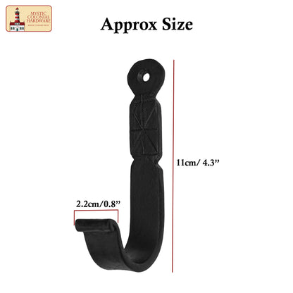 Rustic Forged Iron Wall Hooks, Heavy Duty Retro Utility Hooks for Hanging Coat, Bag, Towel, Robe, Hat and More, Finish : Oil Blackened