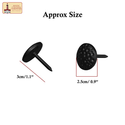 Nails Iron Long Round Clavos Decorative Nails, Hand Forged, Natural Oil Blackened Finish,