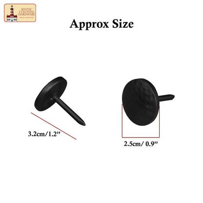 Nails Iron Long Round Clavos Decorative Nails, Hand Forged, Natural Oil Blackened Finish