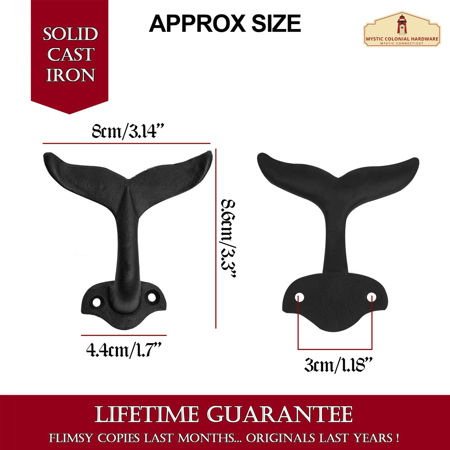 Rustic Cast Iron Wall Hooks : Ideal for Victorian, Colonial, Retro, Steampunk, Gothic, and Baroque Settings (8.6x8) cm