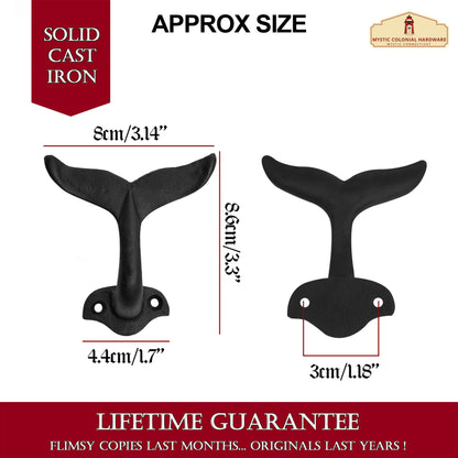 Rustic Cast Iron Wall Hooks : Ideal for Victorian, Colonial, Retro, Steampunk, Gothic, and Baroque Settings (8.6x8) cm