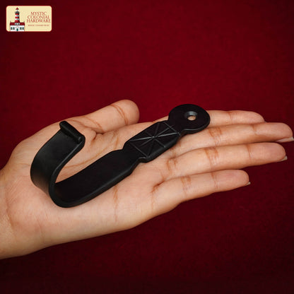 Rustic Forged Iron Wall Hooks, Heavy Duty Retro Utility Hooks for Hanging Coat, Bag, Towel, Robe, Hat and More, Finish : Oil Blackened