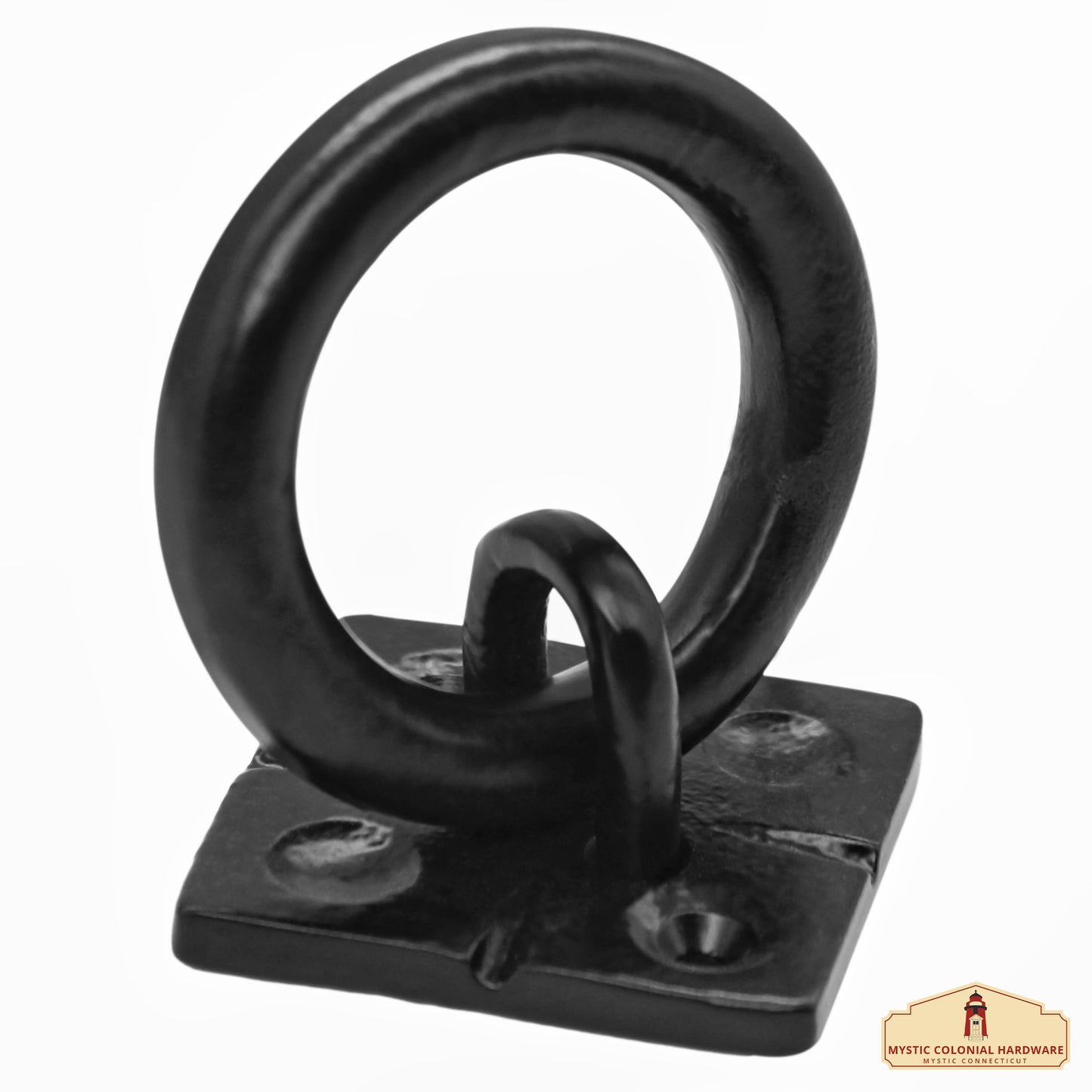 Small Ring Door Knocker - TRUE SOLID FORGED IRON - Blackened Hammered finish