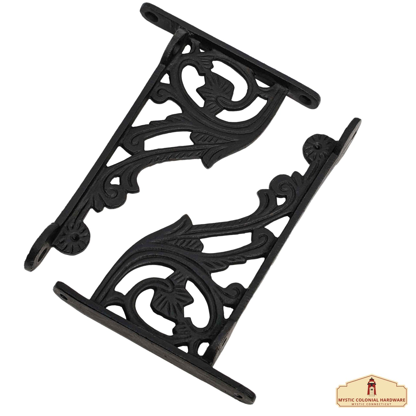 Rustic Cast Iron Shelf Brackets Set of 2 : Ideal for Victorian, Colonial, Retro, Steampunk, Gothic, Baroque , and Medieval Settings (1 5. 5 x 10.6 ) cm