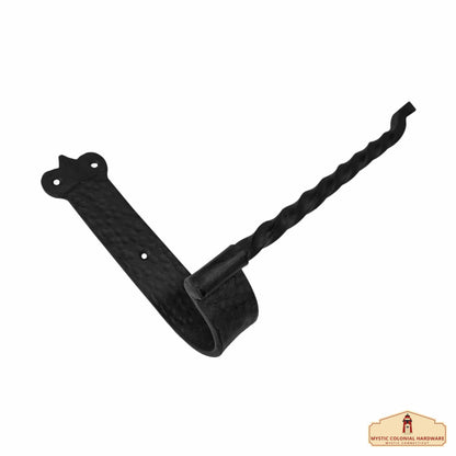 Rustic Hand Forged Ir on Wall Mounting Paper Towel Hanger: Ideal for Victorian, Colonial, Retro, Steampunk, Gothic, Baroque, and Medieval Bathroom Settings, (25.2x5.1x17.5) cm