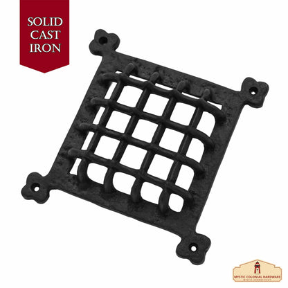 Rustic Cast Iron Door Speakeasy Grill: Ideal for Colonial, Retro, Steampunk, Gothic, Baroque, and Medieval Settings, (16x16) cm