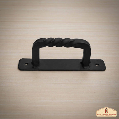 Rustic Hand Forged Door Pull Handle: Ideal for Victorian, Colonial, Retro, Steampunk, Gothic, Baroque, and Medieval Settings, (13x2.4) cm
