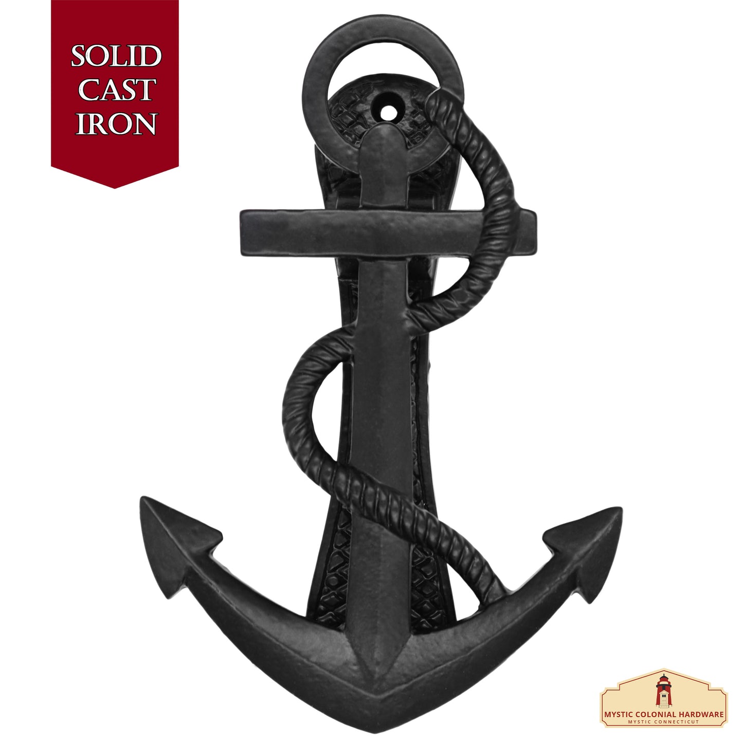 Nautical Ship's Anchor Antiqued Door Knocker- GENUINE HANDFORGED IRON - 6 Inches Tall