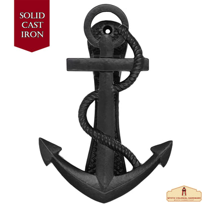 Nautical Ship's Anchor Antiqued Door Knocker- GENUINE HANDFORGED IRON - 6 Inches Tall