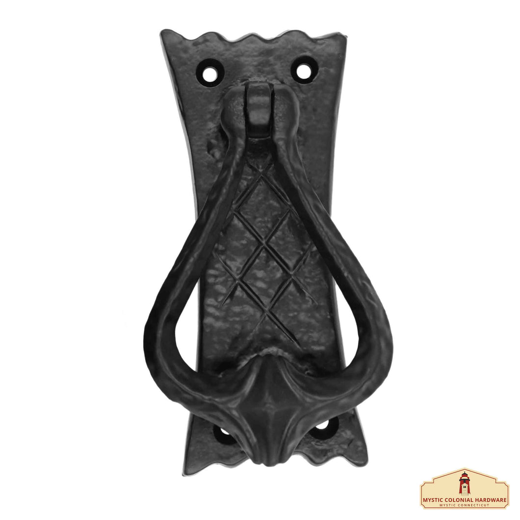 Bedroom Door Knocker Antique Black Ironmongery - True Solid Forged Iron - 4.7 inches