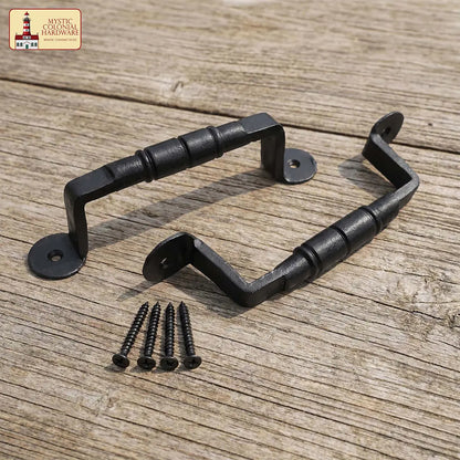 Barrel Shaped Iron Pull Handle Set of 2
